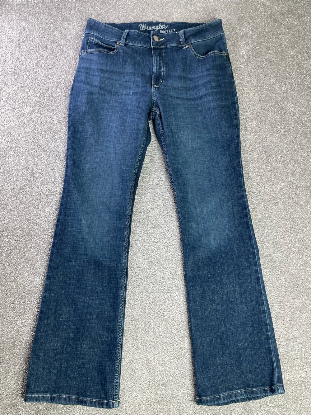 Wrangler Jeans Women’s 11 Blue Boot Cut Low Rise Medium Wash Stretch Western